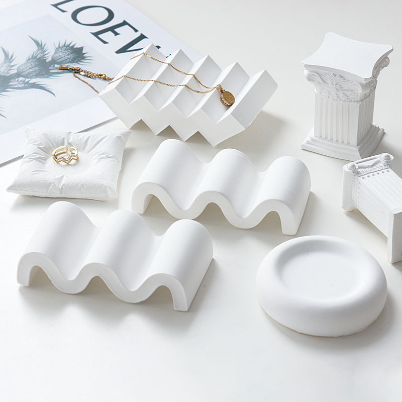 Wave style stair plaster decoration ornaments photo photography props background ins minimalist water ripple shooting background