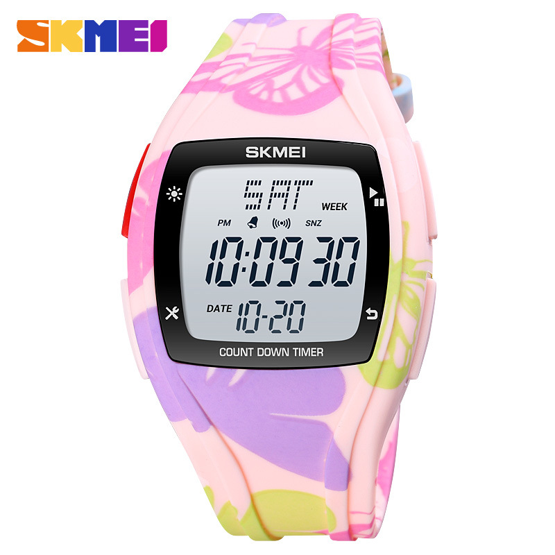 Skmei estudiante camuflaje deportes al aire libre pantalla digital reloj electrónico moda retroiluminación pareja nuevo reloj electrónico 1610