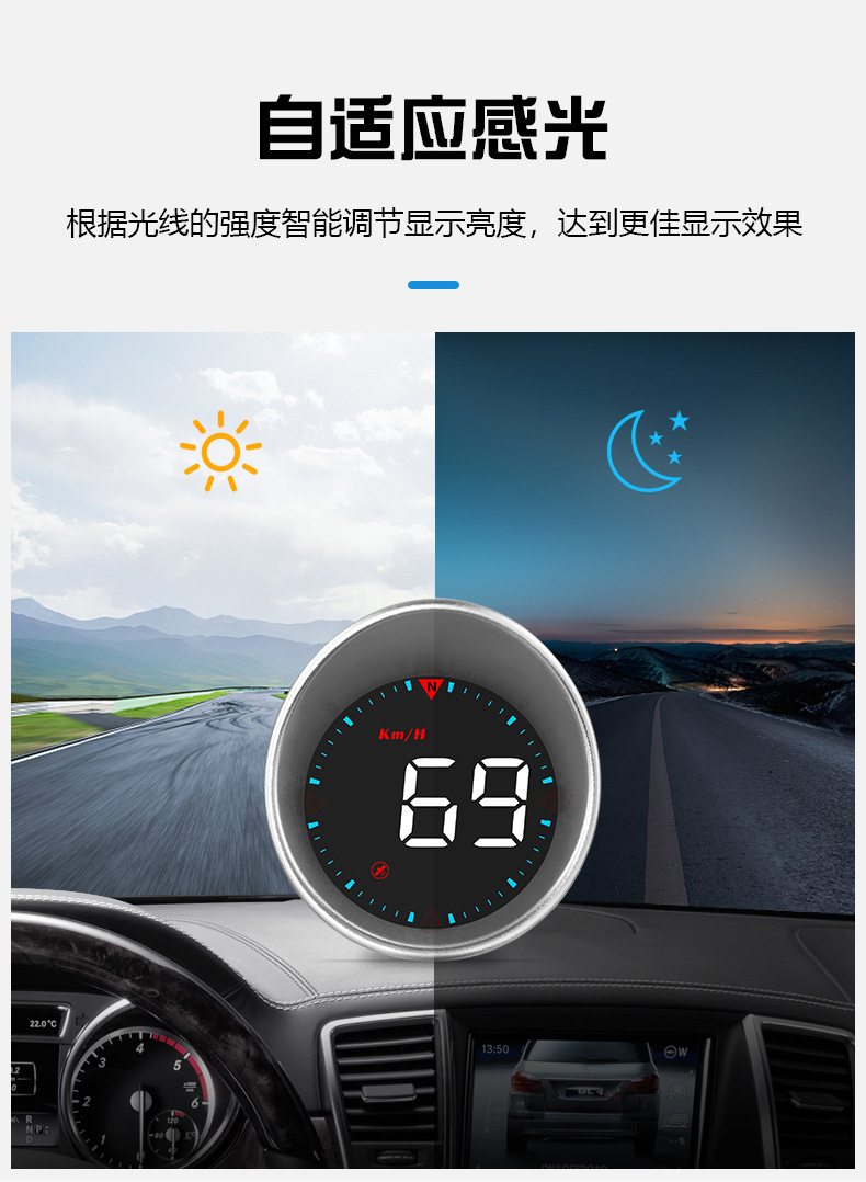 Car Gps Head-Up Display Hud Car Universal Speed Guide Hd Portable Display Manufacturer Ready Stock