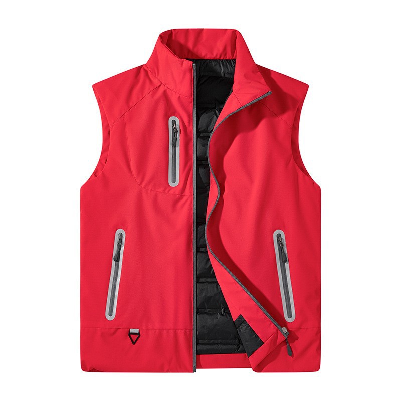 Chaleco de pluma transfronteriza hombre grande otoño invierno chaleco ligero de cuello hombre abrigo cálido suelto ropa de trabajo de hombre