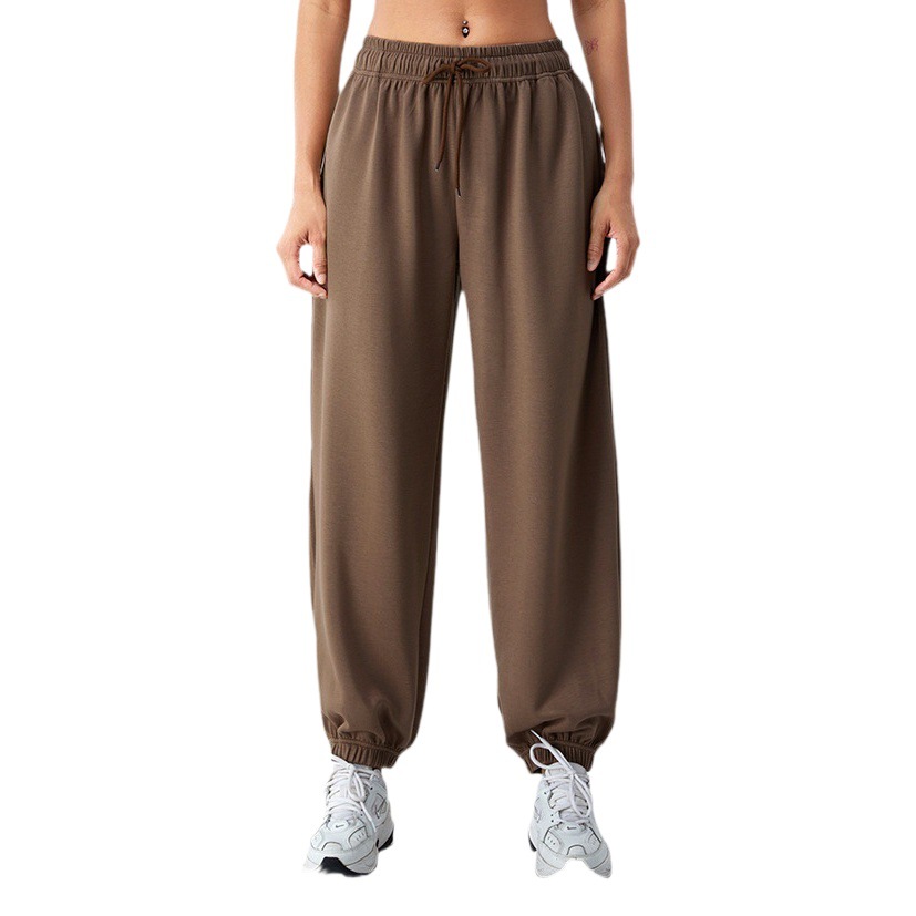Pantalones deportivos holgados de cintura alta para mujer, capa de aire suave y transpirable, pantalones deportivos adelgazantes, pantalones largos casuales para fitness