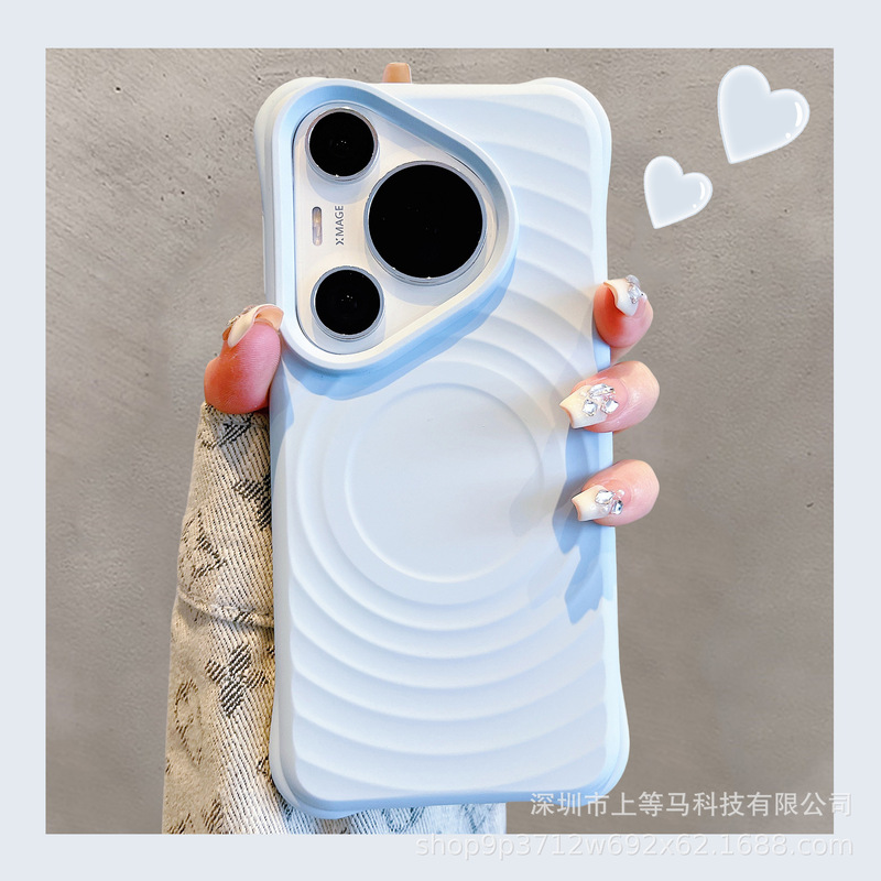 Wave-Shaped Liquid Silicone Magnetic Case Suitable for Huawei Pura80Pro Mobile Phone Case, High-End Mate80 Anti-Fall 17 Sets Wave-Shaped Liquid Silicone Magnetic Case Suitable for Huawei Pura80Pro Mobile Phone Case, High-End Mate80 Anti-Fall 17 Sets