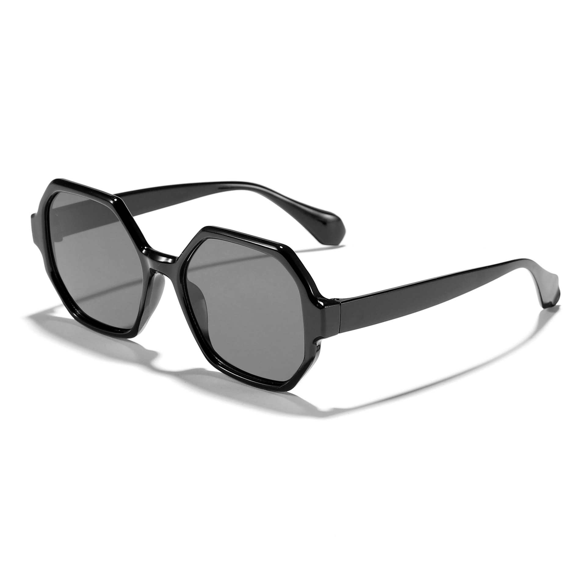 2024 moda europea y americana nuevas gafas de sol poligonales hombres y mujeres retro todo-fósforo viento ins gafas anti-azul