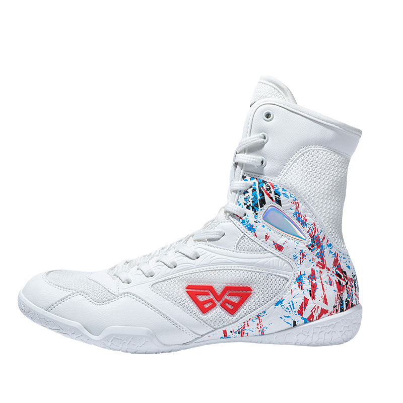 37-46 New Men's and Women's High-Top Boxing Shoes, Special Shoes for Fighting and Sanda, Indoor Fitness Competition Training Wrestling Shoes