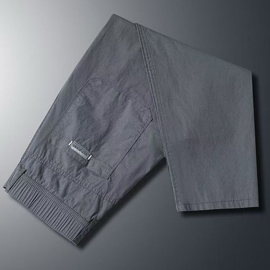 春秋季男士休闲裤锦纶百搭运动潮流新款九分裤宽松修身商务直筒裤