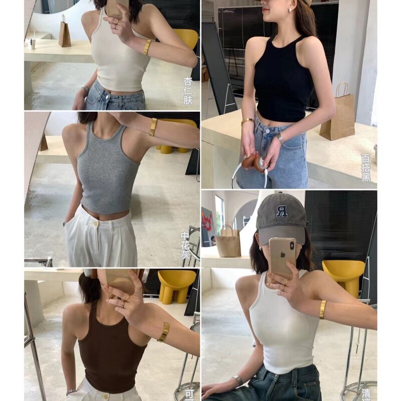 Warm little moxa 2206 stealing heart hot girl motorcycle vest slim fashion with chest pad solid color Joker small sling outside wear