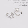 Zirconium, earrings, cute fashionable ear clips, silver 925 sample, simple and elegant design, 2021 collection, no pierced ears