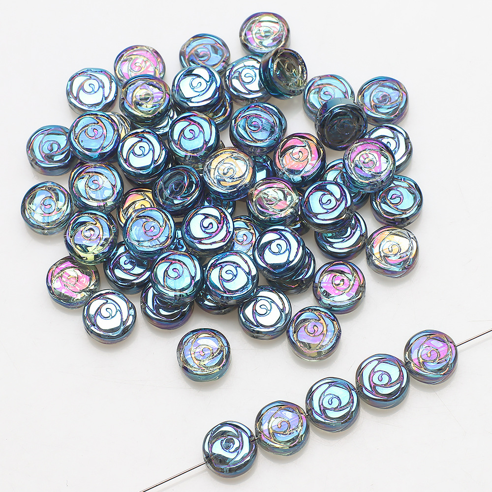 A Pack Of 30 Diameter 10mm Hole Under 1mm Glass Rose Beads display picture 8