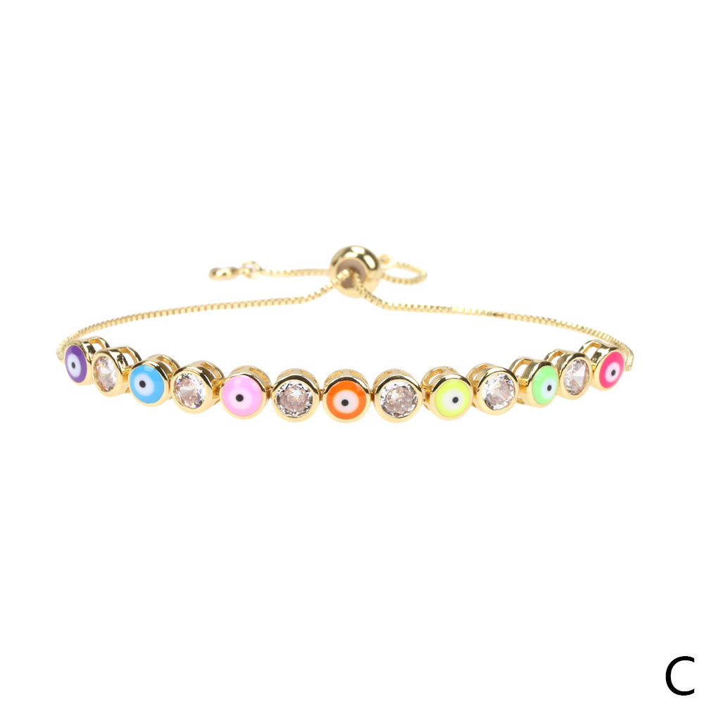 European and American new devilu0027s eye oil drop copper bracelet