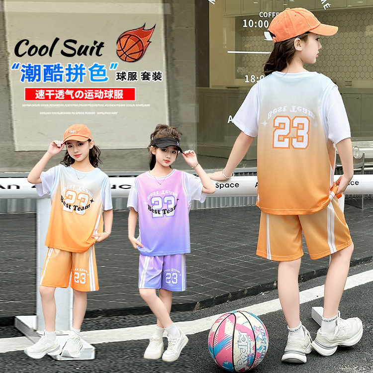 Girls Short-Sleeved Basketball Uniforms Summer Suits for Large Kidsren Fake Two-Piece Training Uniforms Girls Quick-Drying Sportswear Jerseys Girls Short-Sleeved Basketball Uniforms Summer Suits for Large Kidsren Fake Two-Piece Training Uniforms Girls Quick-Drying Sportswear Jerseys