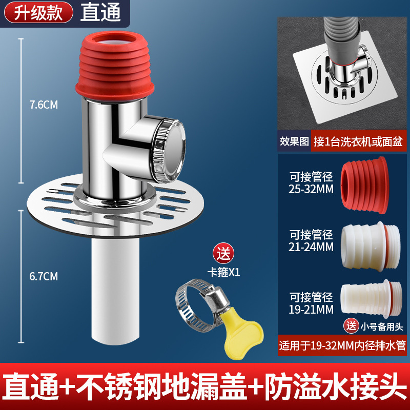 洗濯機排水管、床排水継手、専用下水道三方インターフェース、水2口一体型三方ドッキングアダプター|undefined