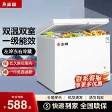 志高双门双温冰柜冷冻冷藏一体柜两用家用冰箱小型电冷柜卧式厨房