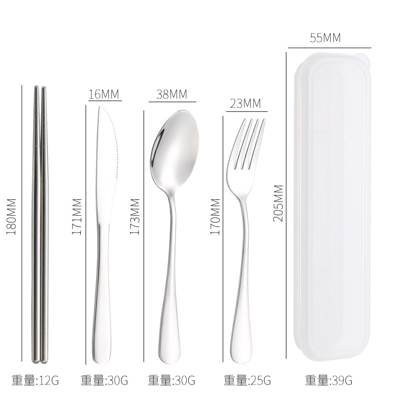 Cuchillo y tenedor de cubierta de acero inoxidable transfronterizo cuchillo y tenedor de tres piezas hotel cuchillo y tenedor de filete de comida occidental conjunto portátil regalos
