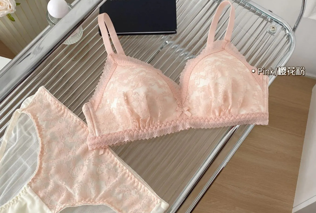 Encaje sin anillo de acero para reunir a la niña pura, sujetador de ropa interior desnuda cómodo y sin costuras de una pieza