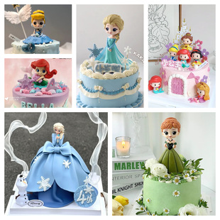 PVC solid Princess baking cake birthday decoration girl princess decoration decoration car princess Snow White