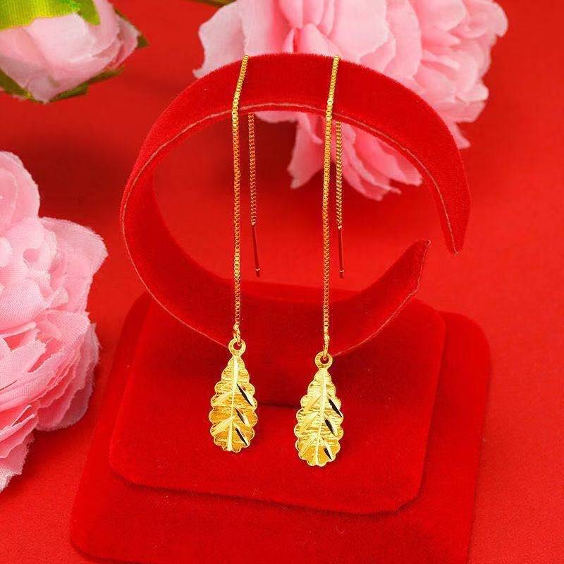 Brass earrings, capacious accessory