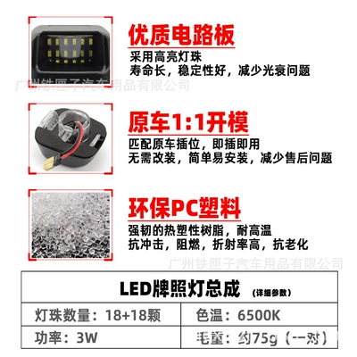 Nissan – License plate lamp for Nissan Navara