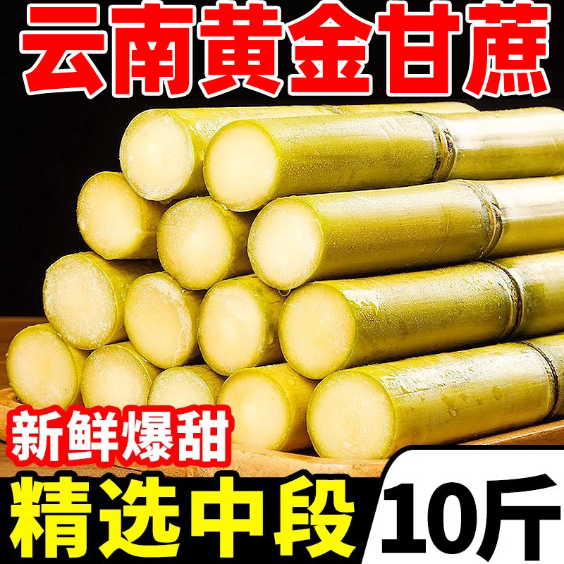 现砍云南黄皮甘蔗脆甜新鲜水果5斤甜杆甘蔗孕妇多汁整箱包邮批发1