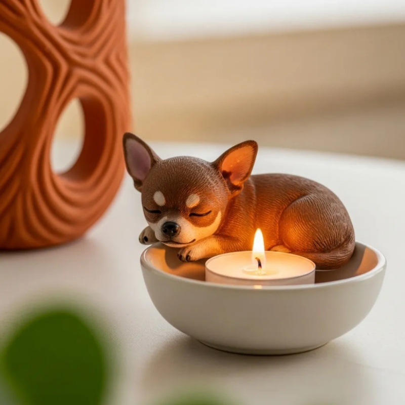 跨境新品Puppy Tea Light Holder 小狗烛台摆件树脂摆件工艺品|undefined