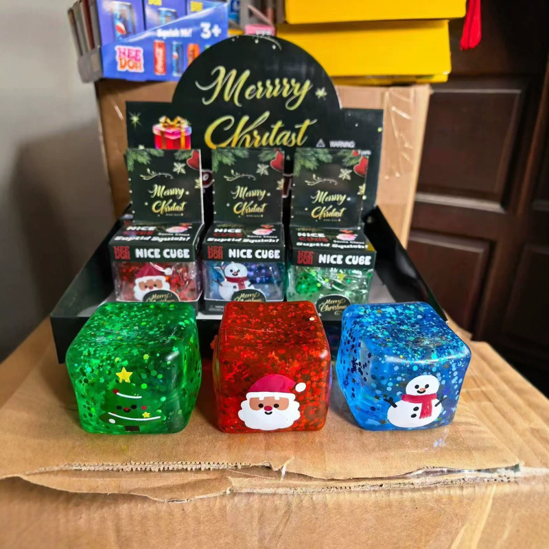 Cross-border maltose ice cube squishy toy, Christmas high-appearance slow-rebound stress-relief small toy Cross-border maltose ice cube squishy toy, Christmas high-appearance slow-rebound stress-relief small toy