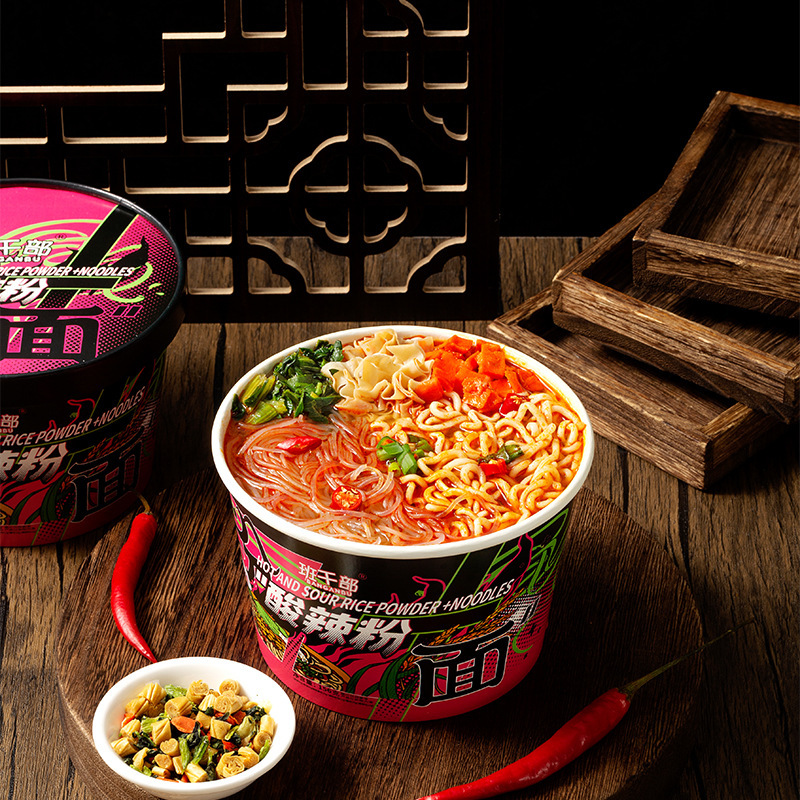 班干部桶装酸辣粉面酸辣粉方便面冲泡速食整箱|undefined
