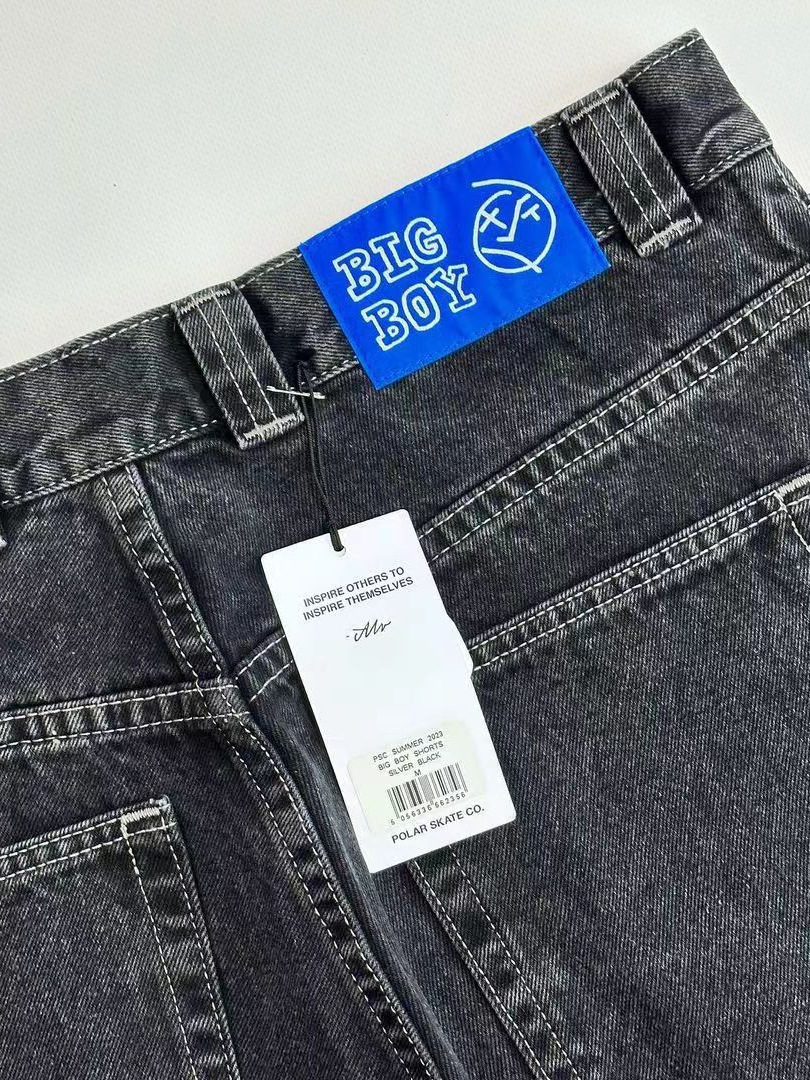 Street Polar Boy Ropa Skateboarding Vintage Pantalones cortos de mezclilla Harajuku Hip Hop Dibujos animados Gráficos Pantalones cortos de mezclilla