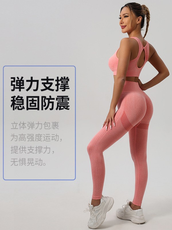 ropa interior deportiva transfronteriza mangas cortas pantalones cortos pantalones largos set mujer antichoque correr de alta intensidad yoga acondicionamiento físico espalda