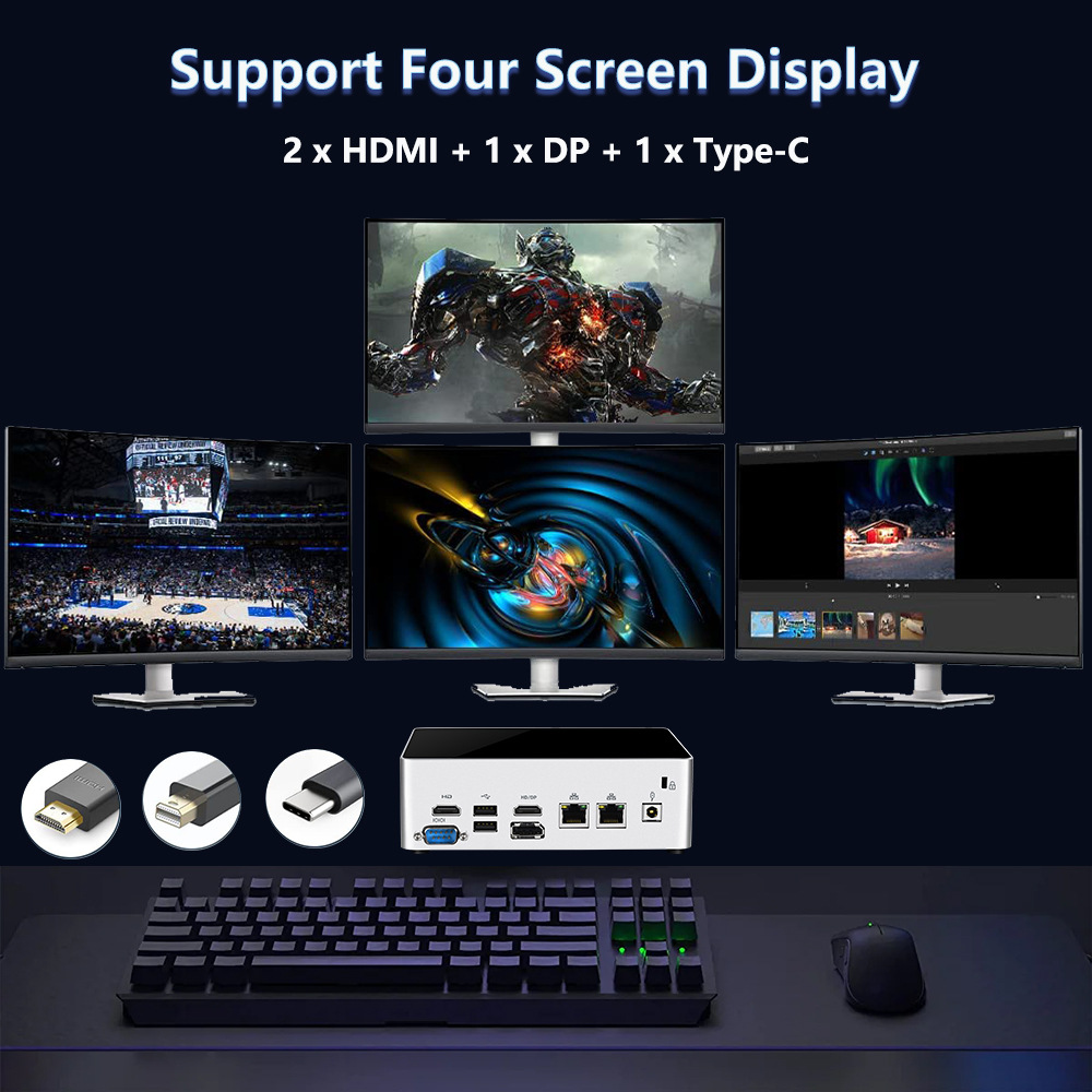 Kc12i71260p mini pequeño host microordenador viaje de negocios Oficina hogar mini PC Mini ordenador de oficina