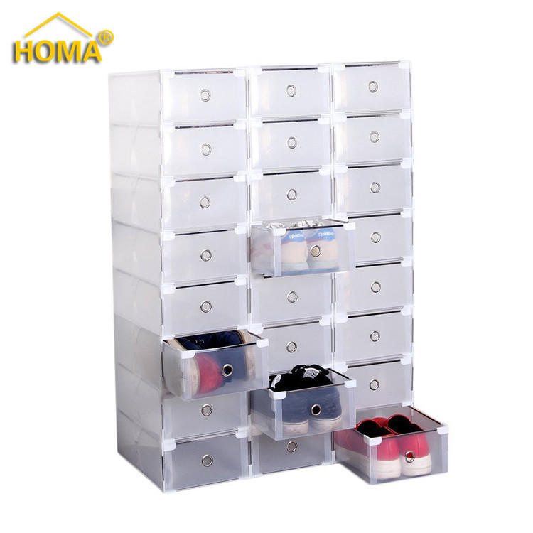 shoebox厂家供应加厚透明女中号抽屉式收纳鞋盒 塑料透明抽屉鞋盒|ms