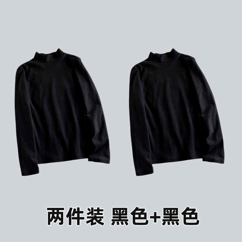 德绒半高领打底衫女内搭秋冬2025新款长袖t恤显瘦保暖上衣服外穿|undefined