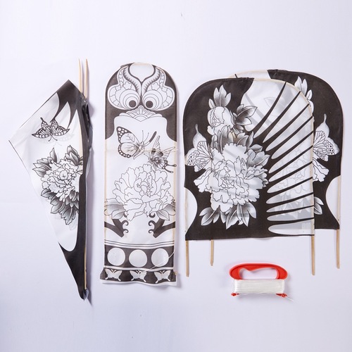 Handmade kite diy material package homemade children's breeze easy to fly hand-painted blank graffiti coloring painting paper kite