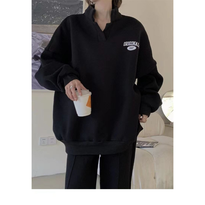 卫衣卫裤套装女2025年秋冬新款加绒炸街时尚休闲跑步运动服两件套|undefined