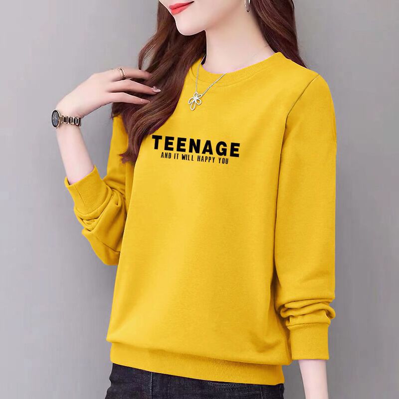 Sweater 97% Cotton Round Neck Women's Casual Fashion Loose Coat Top Letter Printed Sportswear Slim New Style Sweater 97% Cotton Round Neck Women's Casual Fashion Loose Coat Top Letter Printed Sportswear Slim New Style