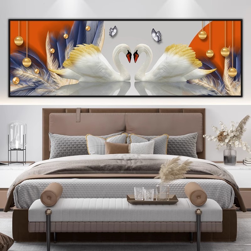 寝室のベッドサイドの絵画自己粘着壁ステッカーホテル B&B リビングルームのソファの背景の壁の装飾絵画壁紙ステッカー|undefined