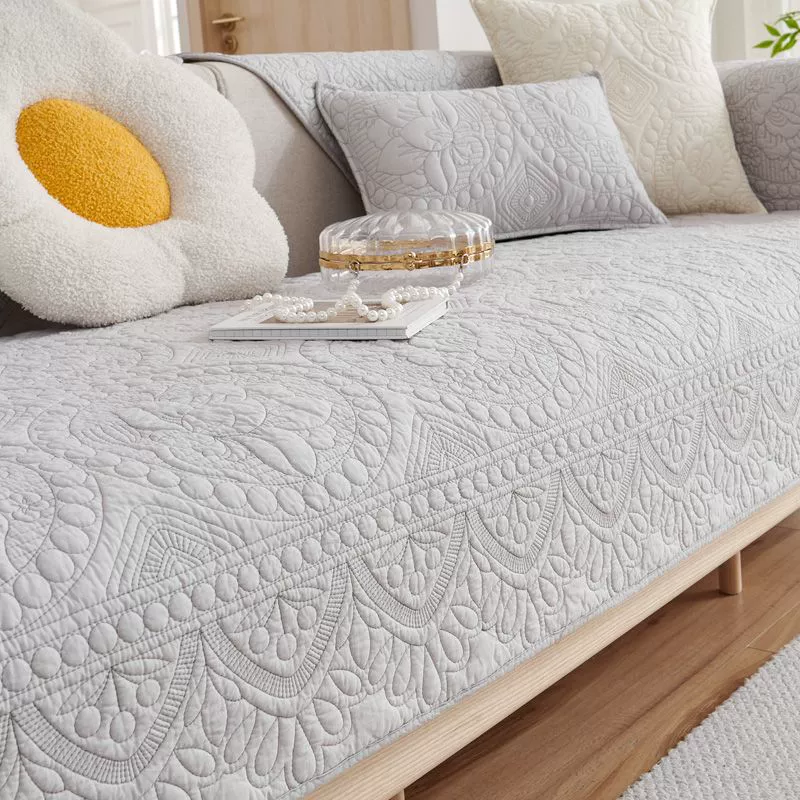 Beige sofa, universal non-slip modern pillow