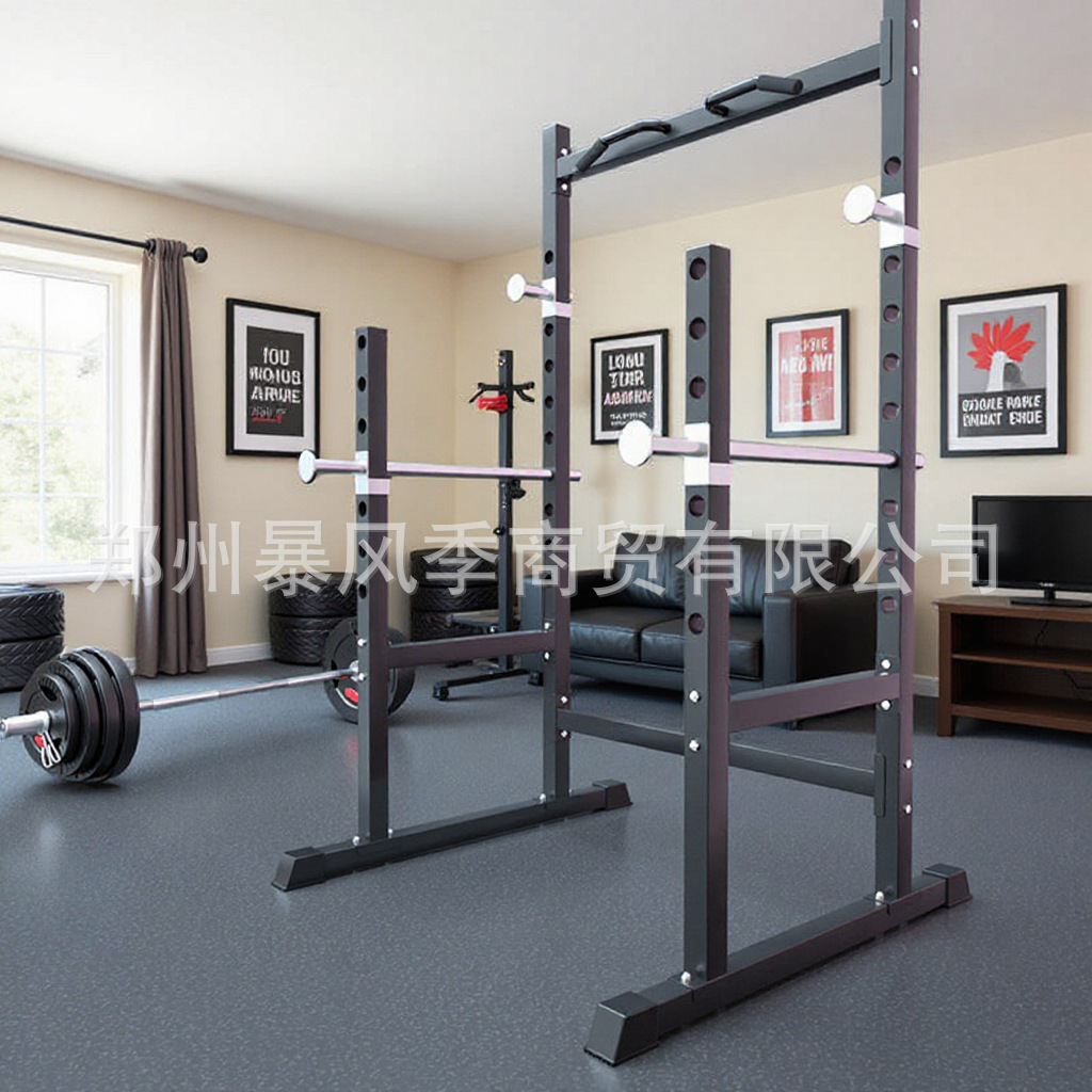 Frame Squat Rack Professional Barbell Rack Bench Press Bed Weightlifting Rack Half Frame Squat Rack Home Fitness Equipment Weightlifting Bed