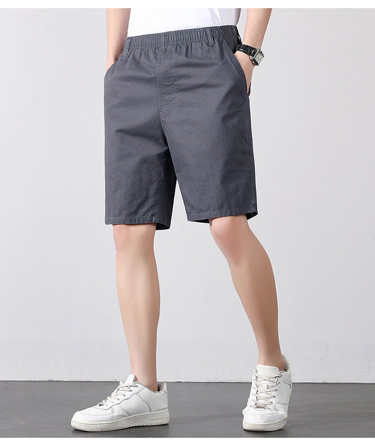 Men's Korean Style Cotton Shorts Casual Mid-Length Loose Fit Summer Beach Workwear Youth Bottoms_viptrois.com