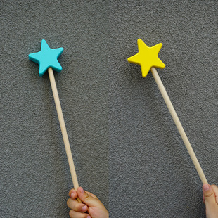 Yellow Star Fairy Wand Magic Wand Wooden Children's Room Decorations Birthday Photography Props Simple and Fresh