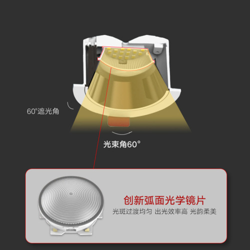 Ultra-thin anti-glare spotlight embedded led thin low ceiling opening 7.5cm home living room  new style