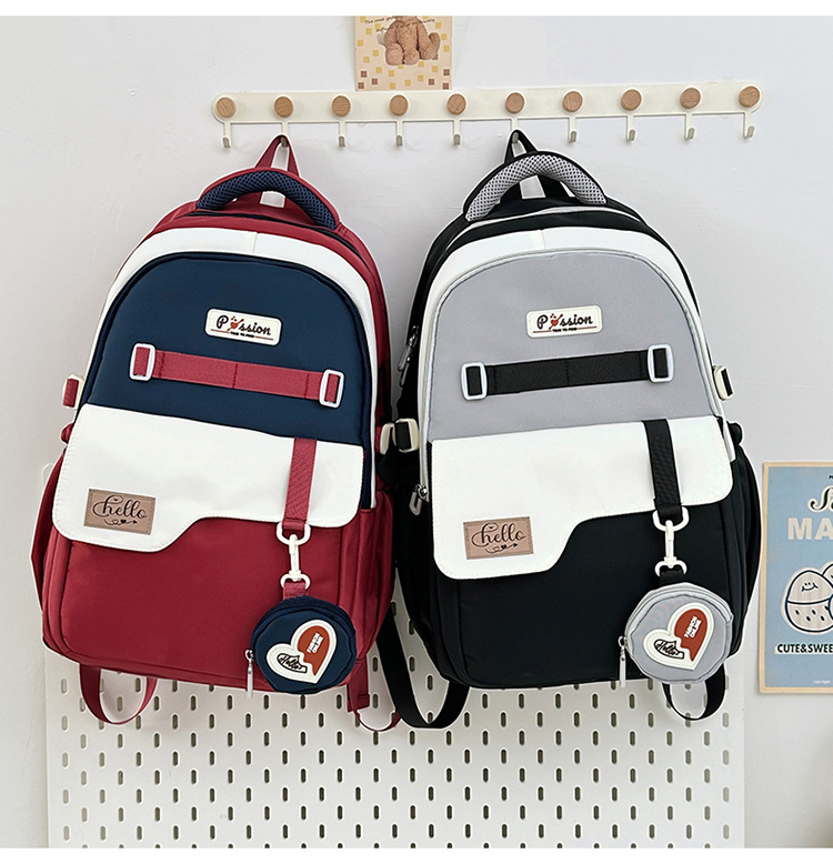 Trendy Color Block Backpack For Teens - Large Capacity School Bag With Breathable Cushion Straps & Stylish Prints_voghion.com