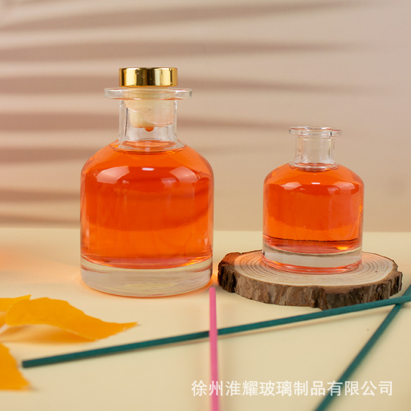 香薰空瓶無火藤條香氛瓶車載香水瓶北歐風透明大肚擴散揮發瓶分裝