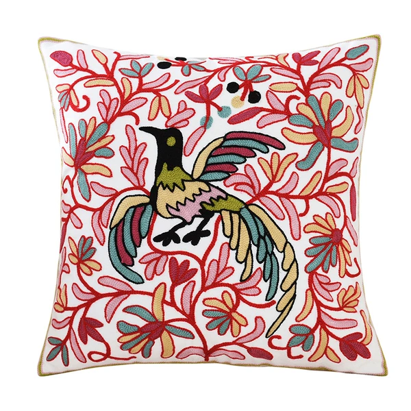 Embroidery Peacock-Red