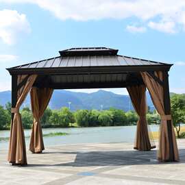 户外遮阳棚铝合金镀锌凉亭别墅庭院休闲罗马帐棚农家乐商用防雨棚