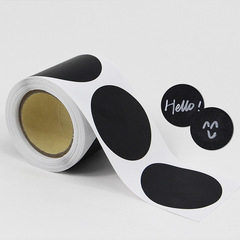新款標籤貼黑板貼DIY便簽可擦重複使用標籤貼紙圓形方形異形卷裝