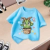 Light blue cactus T -shirt