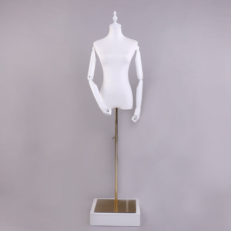 Modelo de tienda de ropa estante leche seda hembra medio cuerpo maniquí mesa modelo de cabeza pantalla estante ventana vestido de novia modelo accesorios femenino image 9