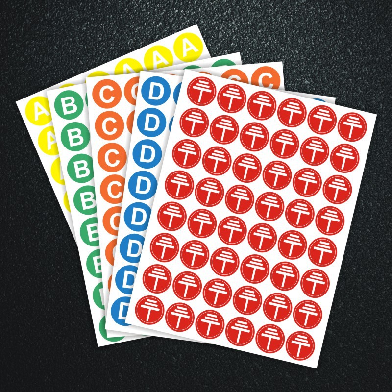 3公分圆形相序标识零线火线不干胶C