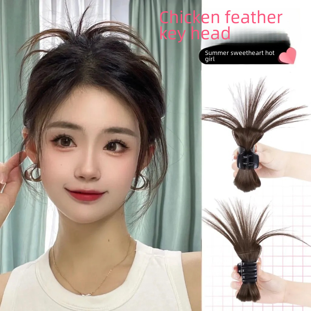 Fermaglio per capelli accessori per capelli fritti vento pigro piuma di pollo volano testa fontana coda di cavallo alta ragazza calda nido di pollo fermaglio per capelli borsa per capelli_voghion.com