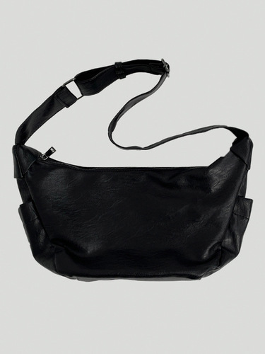 MYQ simple style men's PU leather cross-body bag large capacity riding commuting shoulder bag casual fashionable dumpling bag