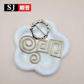 金属不规则日字扣女大衣风衣外套腰带调节扣高档皮带五金辅料扣子